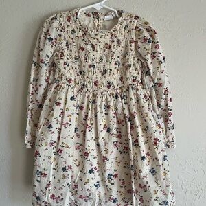 GAP Cream Floral Long Sleeve Dress